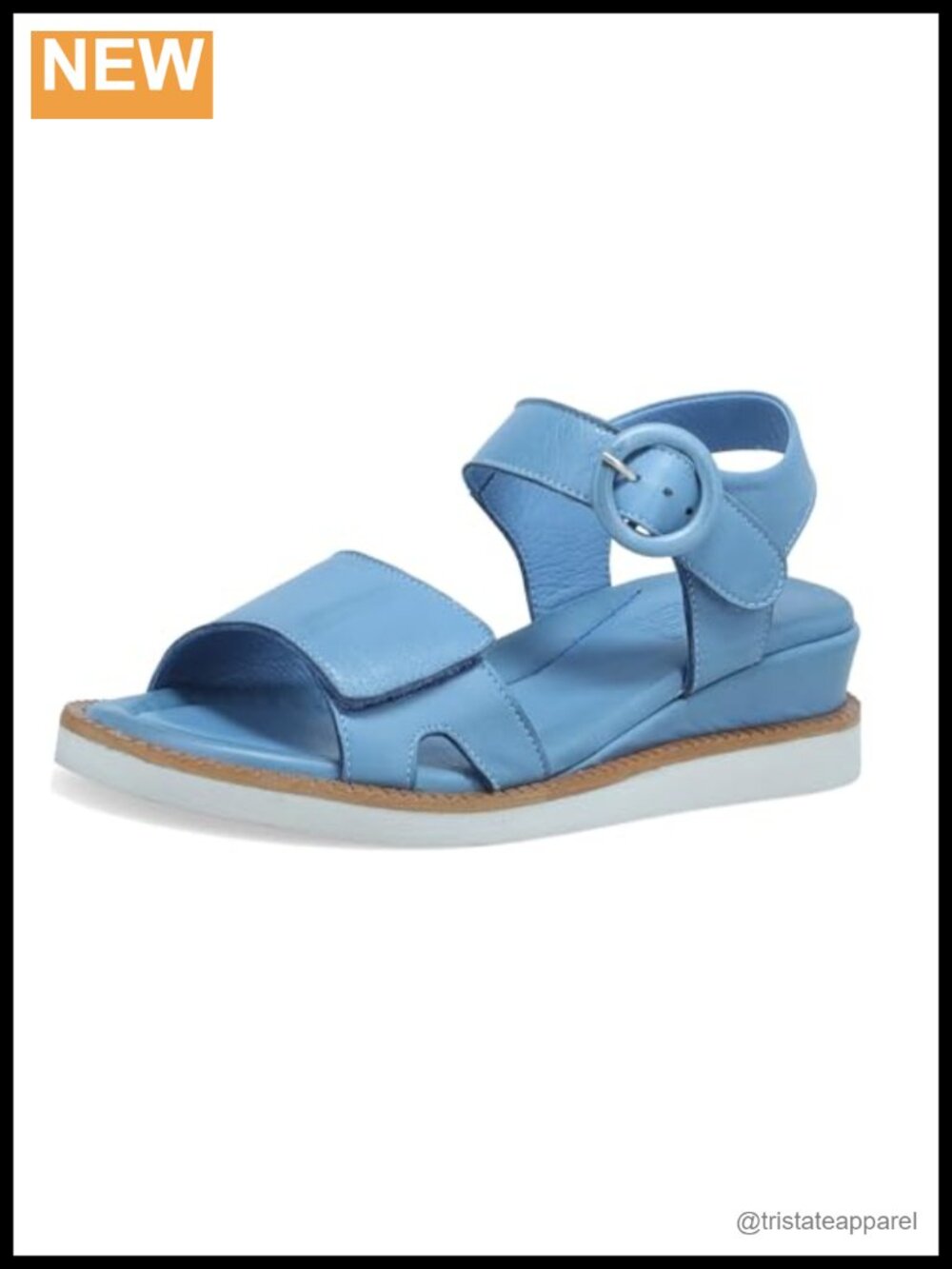 Miz Mooz Leather Platform Wedge Slingback Sandals with Buckle
